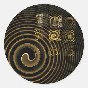 Redonda Pegatina de redondeo artístico de resumen de conex