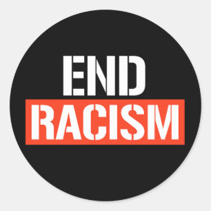 Redonda Pegatina de redondeo clásico contra el racismo