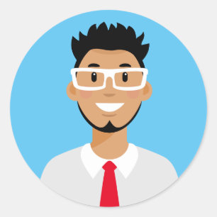 Redonda Pegatina de redondeo clásico de avatar de trabajad