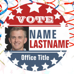 Redonda Pegatina de redondeo clásico de campaña electoral 