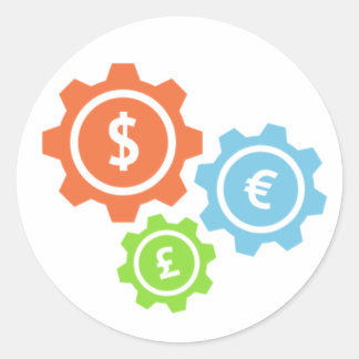 Redonda Pegatina de redondeo clásico de dinero