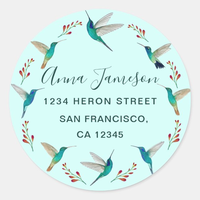 Redonda Pegatina de redondeo clásico de direcciones (Anverso)