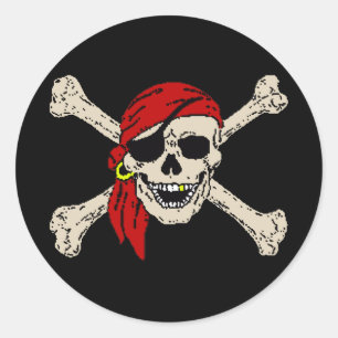 Redonda Pegatina de redondeo clásico de Pirate