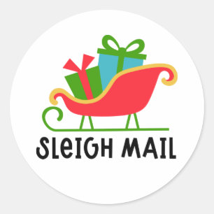 Redonda Pegatina de redondeo clásico de Sleigh Mail