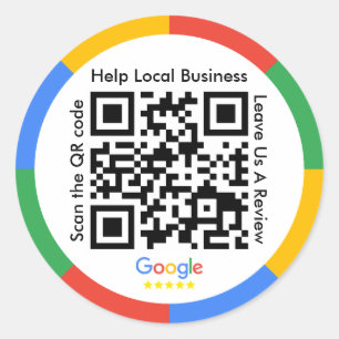 Redonda Pegatina de redondeo clásico del código QR de Goog