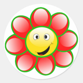 Redonda Pegatina de redondeo clásico feliz