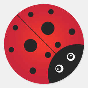 Redonda Pegatina de redondeo clásico Ladybug