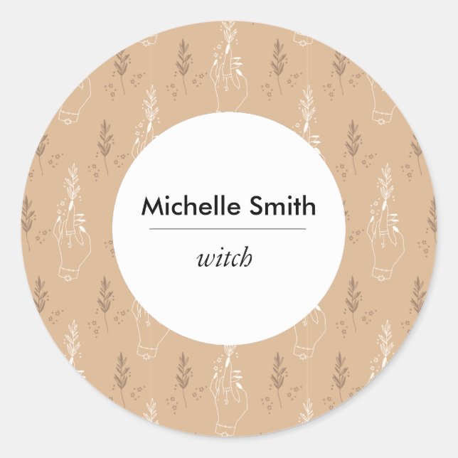 Redonda Pegatina de redondeo clásico místico bohemio perso (Anverso)