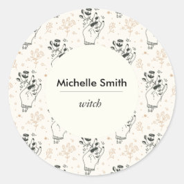 Redonda Pegatina de redondeo clásico místico bohemio perso