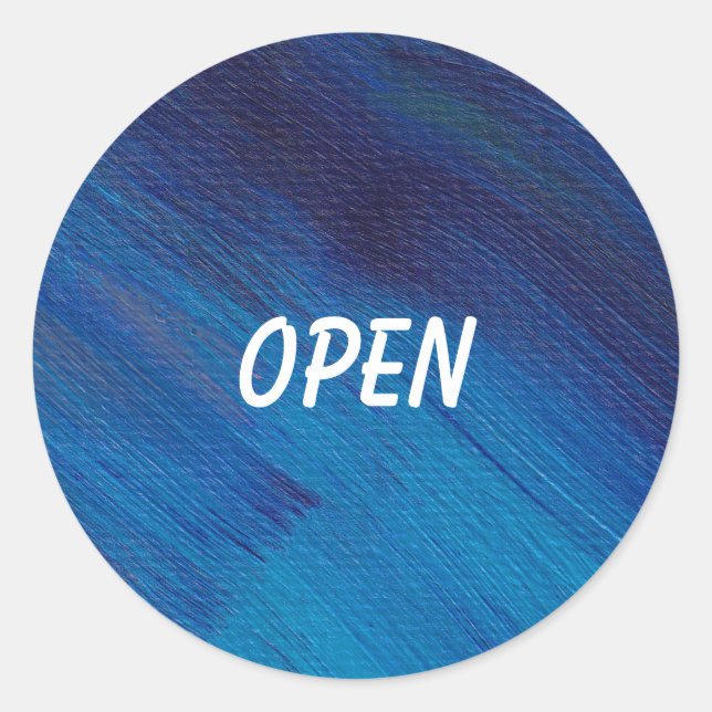 Redonda Pegatina de redondeo de color azul abstracto (Anverso)