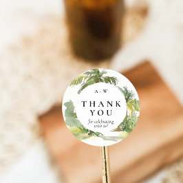 Redonda Pegatina de redondeo de destino tropical