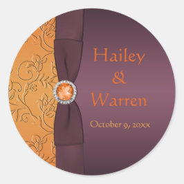 Redonda Pegatina de redondeo de diámetro morado y mandarin