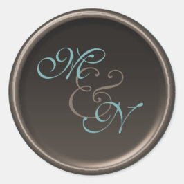 Redonda Pegatina de redondeo de diámetro Verde azulado y m