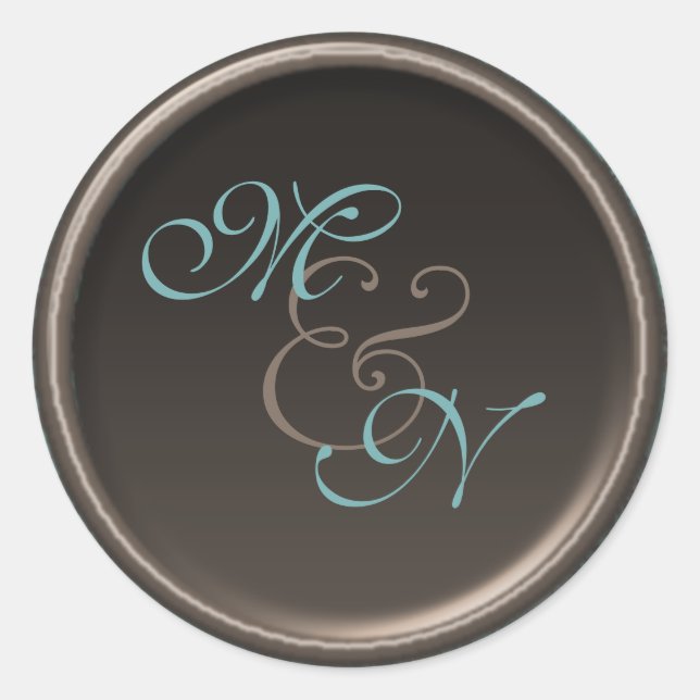 Redonda Pegatina de redondeo de diámetro Verde azulado y m (Anverso)