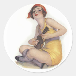 Redonda Pegatina De Redondeo De Flapper De Uke