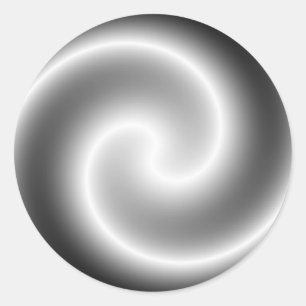 Redonda Pegatina de redondeo de giro metálico plateado