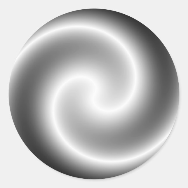 Redonda Pegatina de redondeo de giro metálico plateado (Anverso)