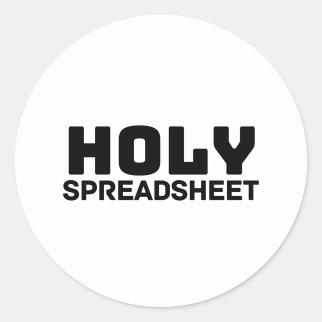 Redonda Pegatina de redondeo de Holy Spreadsheet Classic (Anverso)