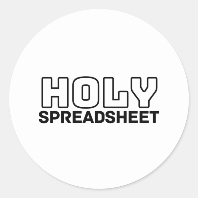 Redonda Pegatina de redondeo de Holy Spreadsheet Classic (Anverso)