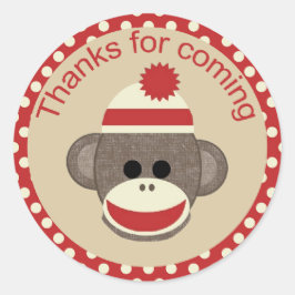 Redonda Pegatina de redondeo de mono hueco de niño