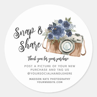 Redonda Pegatina de redondeo de negocios de cámaras Snap &