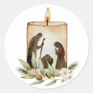 Redonda Pegatina de redondeo de velas de natividad