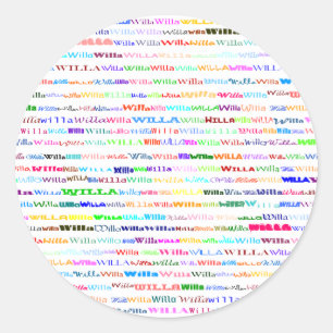 Redonda Pegatina de redondeo de Willa Text Design II