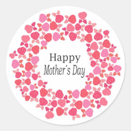 Redonda Pegatina de redondeo del Día de la Madre sobre ros