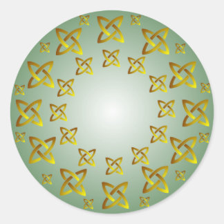 Redonda Pegatina de redondeo del patrón de nudo celta dora