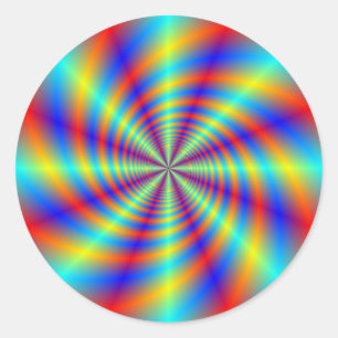 Redonda Pegatina de redondeo largo psicodélico