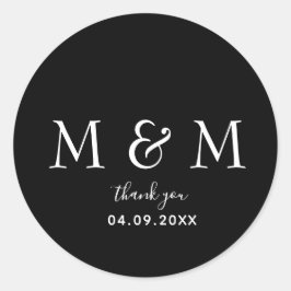 Redonda Pegatina de redondeo negro clásico