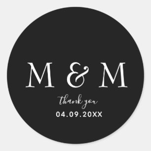 Redonda Pegatina de redondeo negro clásico