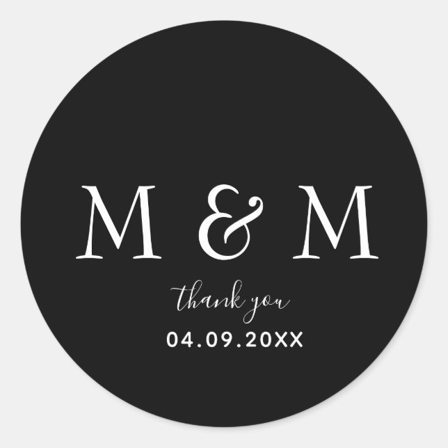 Redonda Pegatina de redondeo negro clásico (Anverso)