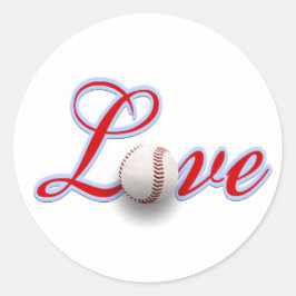 Redonda Pegatina de Regalo de Amor de Béisbol