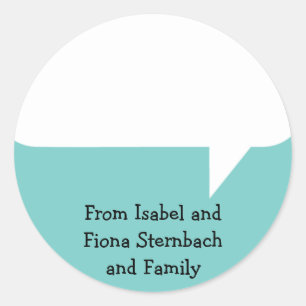 Redonda Pegatina de regalo de burbuja de voz