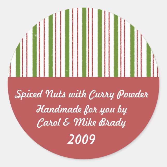 Redonda Pegatina de regalo de cocina (Anverso)