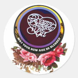 Redonda Pegatina de regalo de cumpleaños personalizado