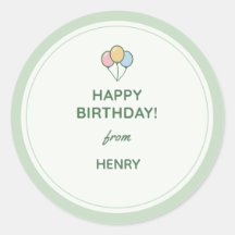 Pegatina de regalo de "Feliz Cumpleaños De" Nombre