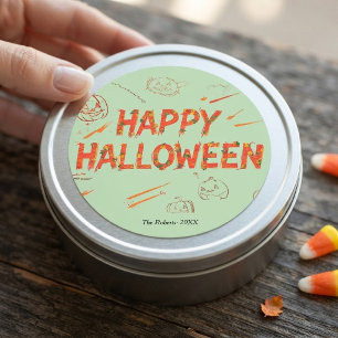 Redonda Pegatina de regalo de Halloween Minimalista Modern