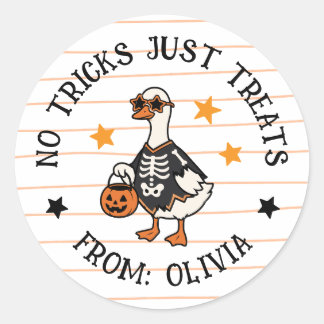 Redonda Pegatina de regalo de Halloween sin trucos