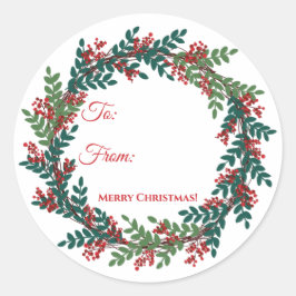 Redonda Pegatina de regalo de los Navidades de guirnaldas 