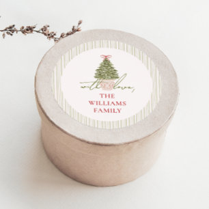 Redonda Pegatina de regalo de Navidad chic grandmillennial