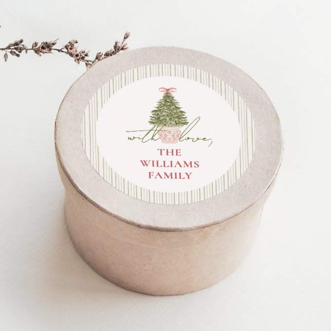 Redonda Pegatina de regalo de Navidad Chic Grandmillennial (Subido por el creador)