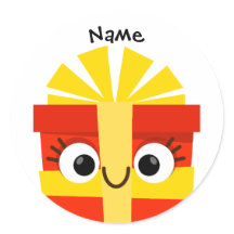 Pegatina de regalo de Navidad para niños con nombr