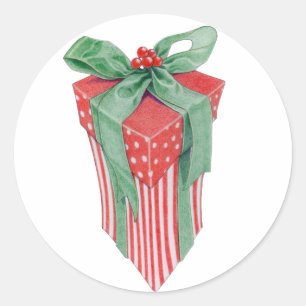 Redonda Pegatina de regalo de navidades