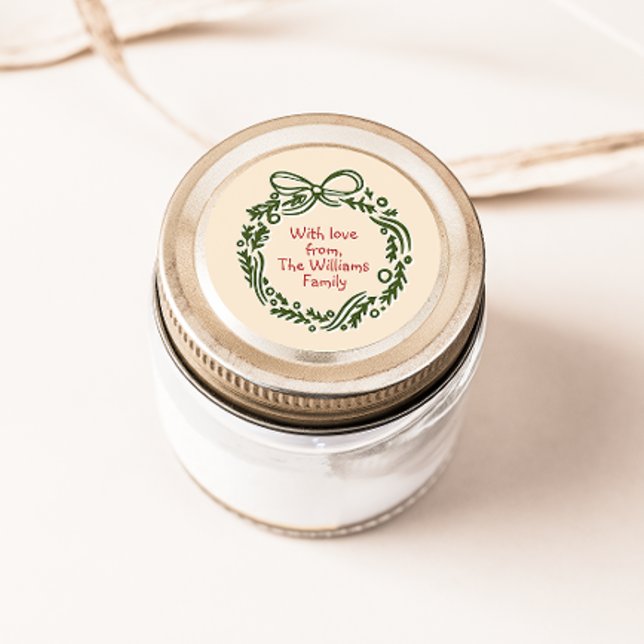 Redonda Pegatina de regalo de Navidades de inspiración vin (Subido por el creador)