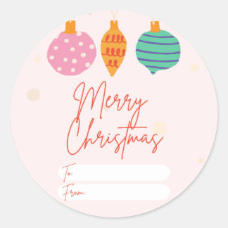 Redonda Pegatina de regalo de Navidades Girly