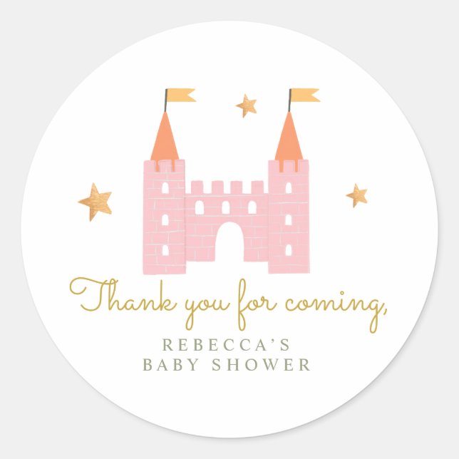 Redonda Pegatina de regalo del Princess Dragon de cuento d (Anverso)