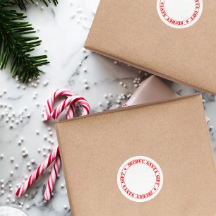 Redonda Pegatina de regalo navideño de Navidades secretos 