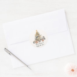 Redonda Pegatina de regalo y sobre navidades